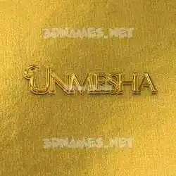 unmesha in All Gold style - 3D name wallpaper