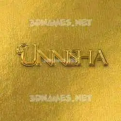 unnisha in All Gold style - 3D name wallpaper