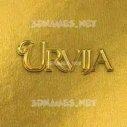 urvija in All Gold style - 3D name wallpaper