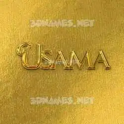usama in All Gold style - 3D name wallpaper