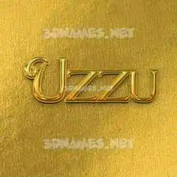 uzzu in All Gold style - 3D name wallpaper
