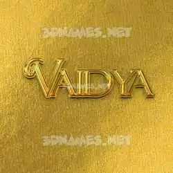 vaidya in All Gold style - 3D name wallpaper