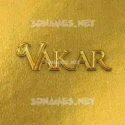 vakar in All Gold style - 3D name wallpaper