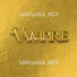 vampire in All Gold style - 3D name wallpaper