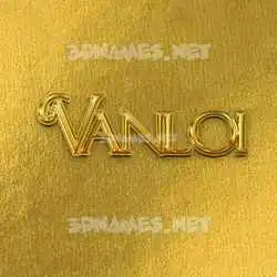 vanloi in All Gold style - 3D name wallpaper