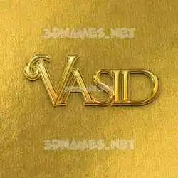 vasid in All Gold style - 3D name wallpaper