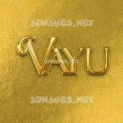 vayu in All Gold style - 3D name wallpaper
