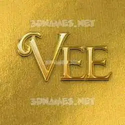 vee in All Gold style - 3D name wallpaper