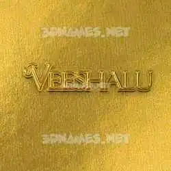 veeshalu in All Gold style - 3D name wallpaper