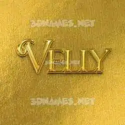 velly in All Gold style - 3D name wallpaper