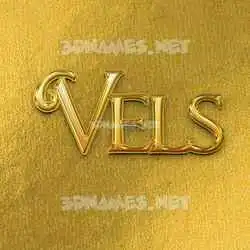vels in All Gold style - 3D name wallpaper