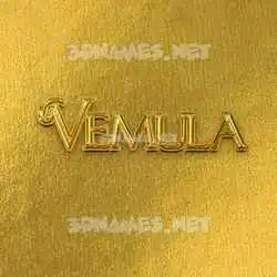 vemula in All Gold style - 3D name wallpaper