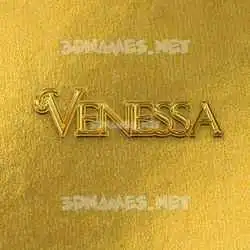 venessa in All Gold style - 3D name wallpaper