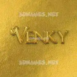 venky in All Gold style - 3D name wallpaper