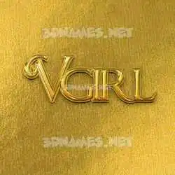 vgirl in All Gold style - 3D name wallpaper