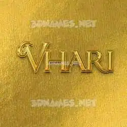 vhari in All Gold style - 3D name wallpaper
