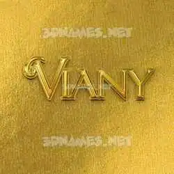 viany in All Gold style - 3D name wallpaper