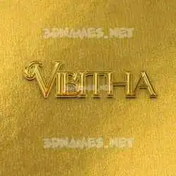 vibitha in All Gold style - 3D name wallpaper