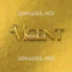 vicent in All Gold style - 3D name wallpaper