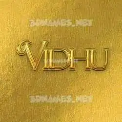 vidhu in All Gold style - 3D name wallpaper