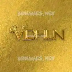 vidhun in All Gold style - 3D name wallpaper