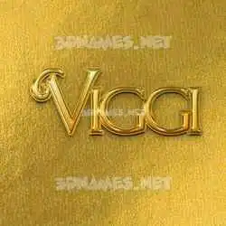 viggi in All Gold style - 3D name wallpaper