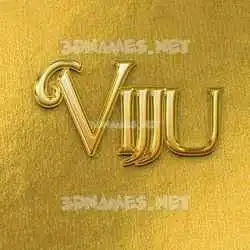 vijju in All Gold style - 3D name wallpaper