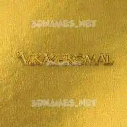 vikashkomal in All Gold style - 3D name wallpaper