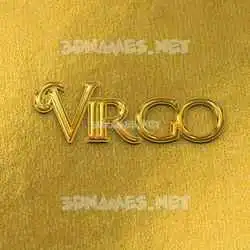 virgo in All Gold style - 3D name wallpaper