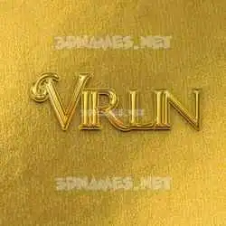 virlin in All Gold style - 3D name wallpaper