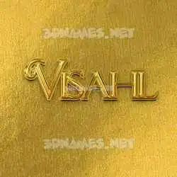 visahl in All Gold style - 3D name wallpaper