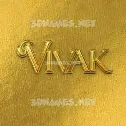 vivak in All Gold style - 3D name wallpaper