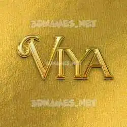 viya in All Gold style - 3D name wallpaper