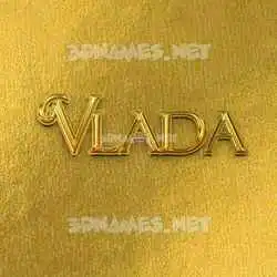 vlada in All Gold style - 3D name wallpaper