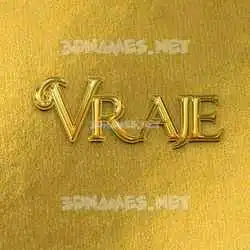 vraje in All Gold style - 3D name wallpaper