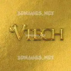 vtech in All Gold style - 3D name wallpaper