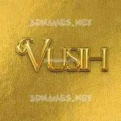 vusih in All Gold style - 3D name wallpaper