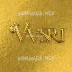 vvsri in All Gold style - 3D name wallpaper