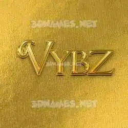 vybz in All Gold style - 3D name wallpaper