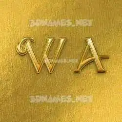 w a in All Gold style - 3D name wallpaper