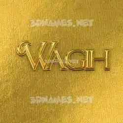 wagih in All Gold style - 3D name wallpaper