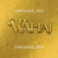 wahaj in All Gold style - 3D name wallpaper