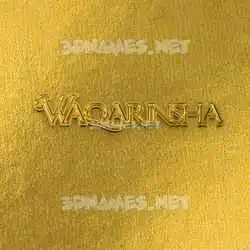 waqarinsha in All Gold style - 3D name wallpaper