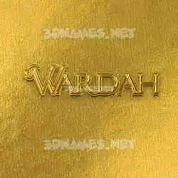wardah in All Gold style - 3D name wallpaper