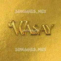 wasay in All Gold style - 3D name wallpaper