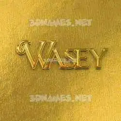 wasey in All Gold style - 3D name wallpaper