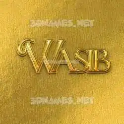 wasib in All Gold style - 3D name wallpaper
