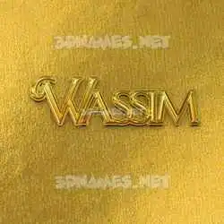 wassim in All Gold style - 3D name wallpaper