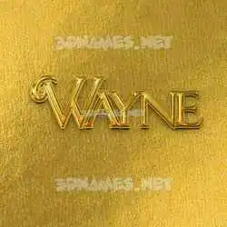 wayne in All Gold style - 3D name wallpaper