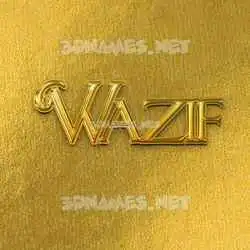 wazif in All Gold style - 3D name wallpaper